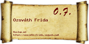 Ozsváth Frida névjegykártya